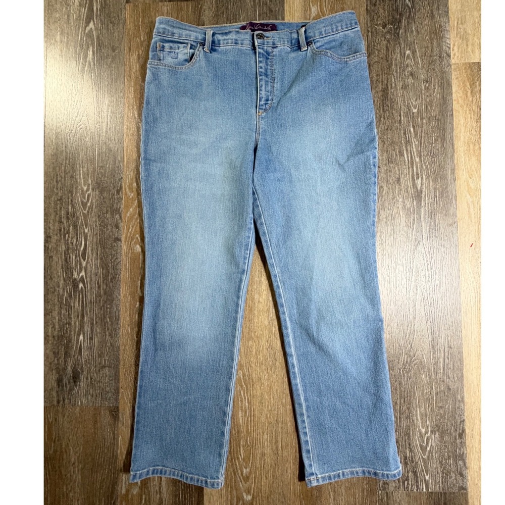 Gloria Vanderbilt Amanda Jeans Women 14P Light Blue High Rise Straight Leg Denim